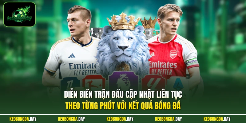 Diễn biến trận đấu cập nhật liên tục theo từng phút với kết quả bóng đá